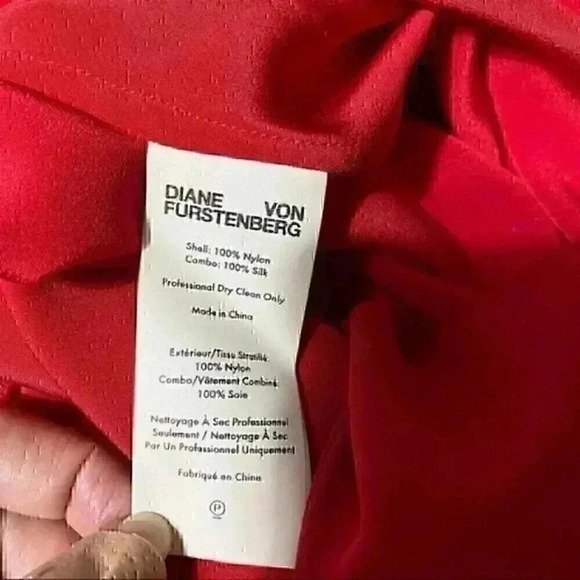 Diane Von Furstenberg Sleeveless Ruffle Front Lace Dress 8 Lipstick Party NWT - Picture 6 of 8